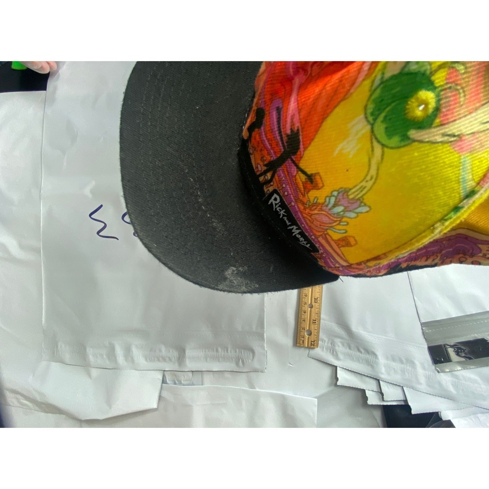 Black Snapback Baseball Cap with Colorful Inner Lining